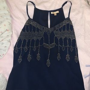 Blue embellished top